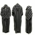 Moroccan Long Sleeve Hooded Thobe Jacket Striped Black/Grey