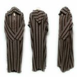 Moroccan Long Sleeve Hooded Thobe Striped Brown