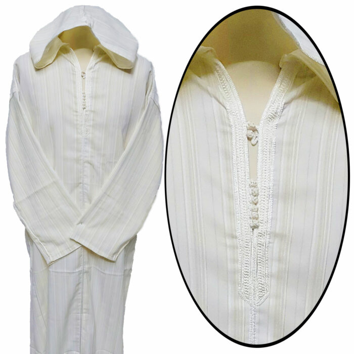 Men's Moroccan Thobe/Jubba/Djelleba Gold/Off-White