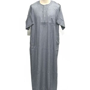 Men's Moroccan Thobe/Jubba/Djelleba Short Sleeve Grey