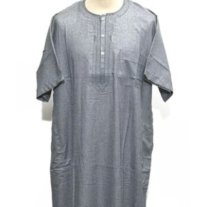 Men's Moroccan Thobe/Jubba/Djelleba Short Sleeve Grey