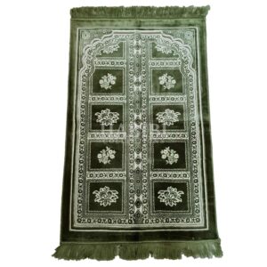 Green Safa Thick Jumbo Islamic Square Prayer Mat