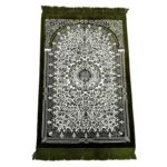 Green Safa Thick Islamic Floral Prayer Mat from Turkey