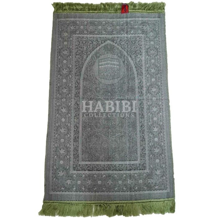Green Safa Islamic Floral Kaaba Prayer Mat from Turkey