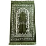 Olive Green Safa Islamic Floral Prayer Mat from Turkey