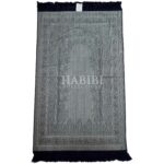 Navy Blue Safa Islamic Floral Prayer Mat from Turkey