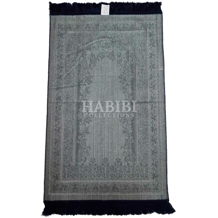 Navy Blue Safa Islamic Floral Prayer Mat from Turkey