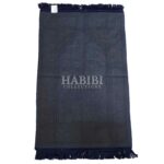 Navy Blue Safa Islamic Floral Soft Prayer Mat from Turkey