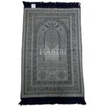 Navy Blue Safa Islamic Floral Soft Prayer Mat from Turkey