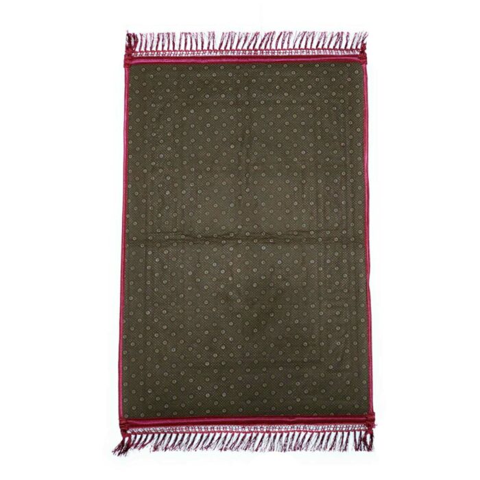 Bouncy Sponge Padded Masjid Moon & Star Dark Red Non-Slip Prayer Mat