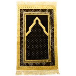 Luxurious Gold & Brown Geometric Prayer Mat