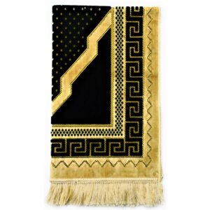 Luxurious Gold & Dark Green Geometric Prayer Mat