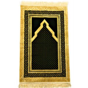 Luxurious Gold & Lime Geometric Prayer Mat