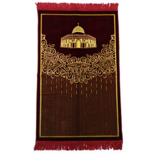 Maroon Masjid Islamic Prayer Mat