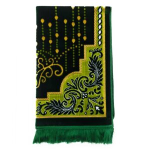 Dark Green Chandelier Floral Islamic Prayer Mat