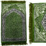 1" Thick Luxury Soft Sponge Padded Islamic Prayer Mat - Olive Green