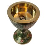 Handmade Heavy Metal Blue Green Cream Incense Bakhoor Burner High Quality (5)