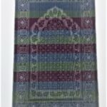 Off-White/Navy Floral Pattern Prayer Mat Musallah Janamaz