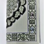 Off-White/Green Floral Pattern Prayer Mat Musallah Janamaz