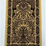 Gold/Maroon Floral Pattern Prayer Mat Janamaz