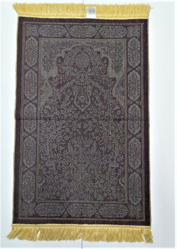 Gold/Maroon Floral Pattern Prayer Mat Janamaz