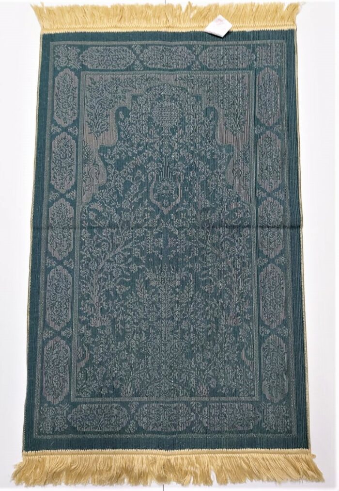 Gold/Light Green Floral Pattern Prayer Mat Janamaz