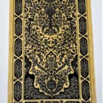 Gold/Black Floral Pattern Prayer Mat Janamaz