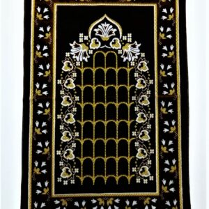 Brown Flower Arch Floral Pattern Prayer Mat Janamaz