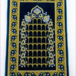 Teal Blue Flower Arch Floral Pattern Prayer Mat Janamaz