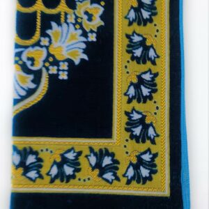 Teal Blue Flower Arch Floral Pattern Prayer Mat Janamaz