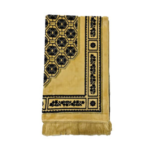 Beautiful Gold/Navy New Pattern Prayer Mat Musullah Janamaz