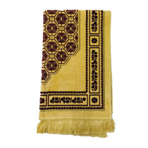 Beautiful Gold/Maroon New Pattern Prayer Mat Musullah Janamaz