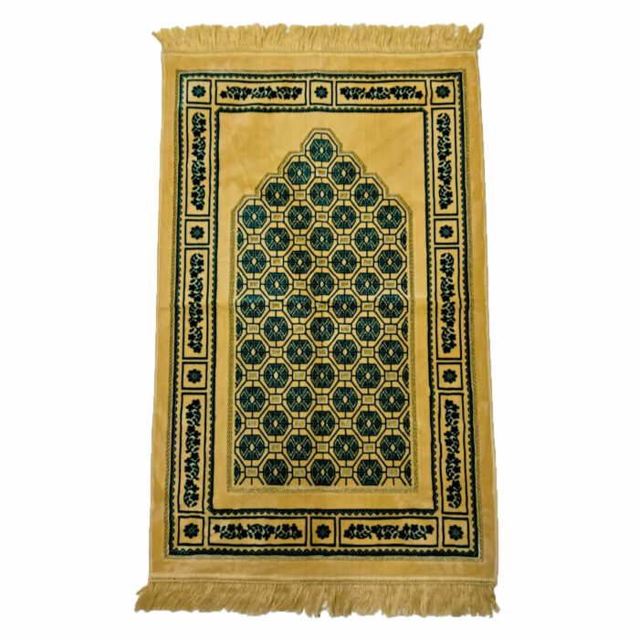 Beautiful Gold/Light Green New Pattern Prayer Mat Musullah Janamaz
