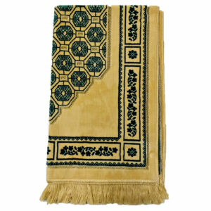 Beautiful Gold/Light Green New Pattern Prayer Mat Musullah Janamaz