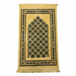 Beautiful Gold/Dark Green New Pattern Prayer Mat Musullah Janamaz