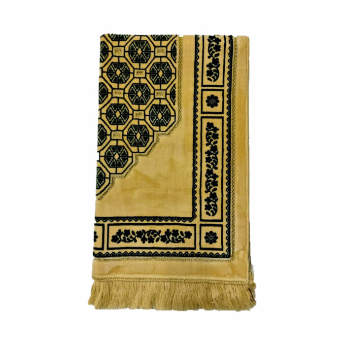 Beautiful Gold/Dark Green New Pattern Prayer Mat Musullah Janamaz