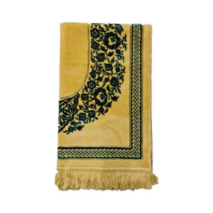 Beautiful Gold/Light Green Prayer Mat Musullah Janamaz - Design 11