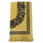 Beautiful Gold/Navy Blue Prayer Mat Musullah Janamaz - Design 11