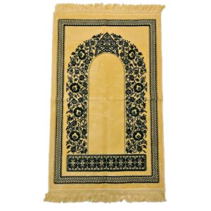 Beautiful Gold/Green Prayer Mat Musullah Janamaz - Design 11