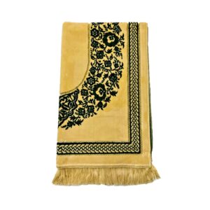 Beautiful Gold/Green Prayer Mat Musullah Janamaz - Design 11