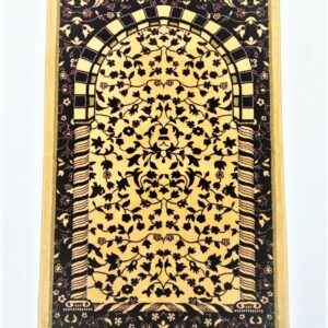 Gold/Maroon Floral Pattern Prayer Mat Musallah Janamaz