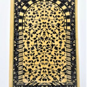 Black/Navy Floral Pattern Prayer Mat Musallah Janamaz