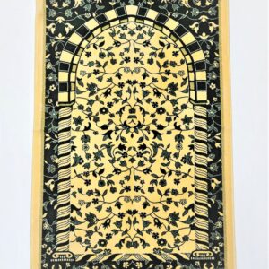 Gold/Dark Green Floral Pattern Prayer Mat Musallah Janamaz