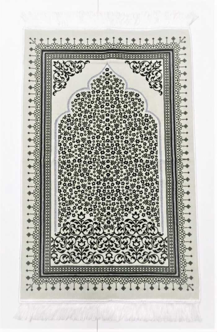 Green Floral Pattern Prayer Mat Musallah Janamaz