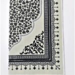 Navy Floral Pattern Prayer Mat Musallah Janamaz