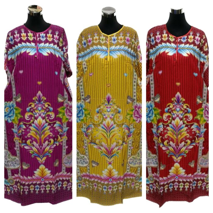 Indo6573duplcte Loose Free Fit Indonesian Kaftan Tunic Holiday Dress Beach Cover Up Dubai Abaya