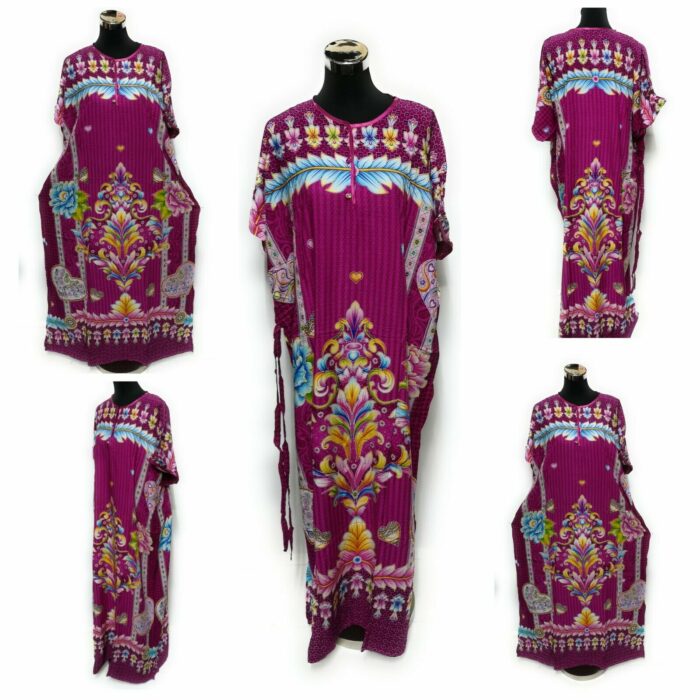 Indo6573duplcte Loose Free Fit Indonesian Kaftan Tunic Holiday Dress Beach Cover Up Dubai Abaya (13)