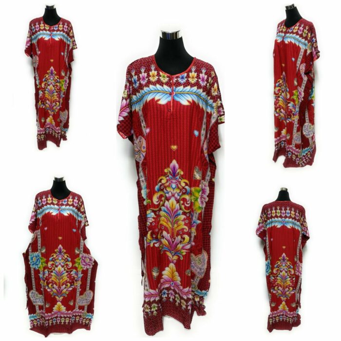 Indo6573duplcte Loose Free Fit Indonesian Kaftan Tunic Holiday Dress Beach Cover Up Dubai Abaya (14)