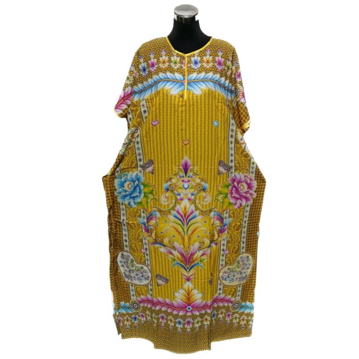 Indo6573duplcte Loose Free Fit Indonesian Kaftan Tunic Holiday Dress Beach Cover Up Dubai Abaya (3)