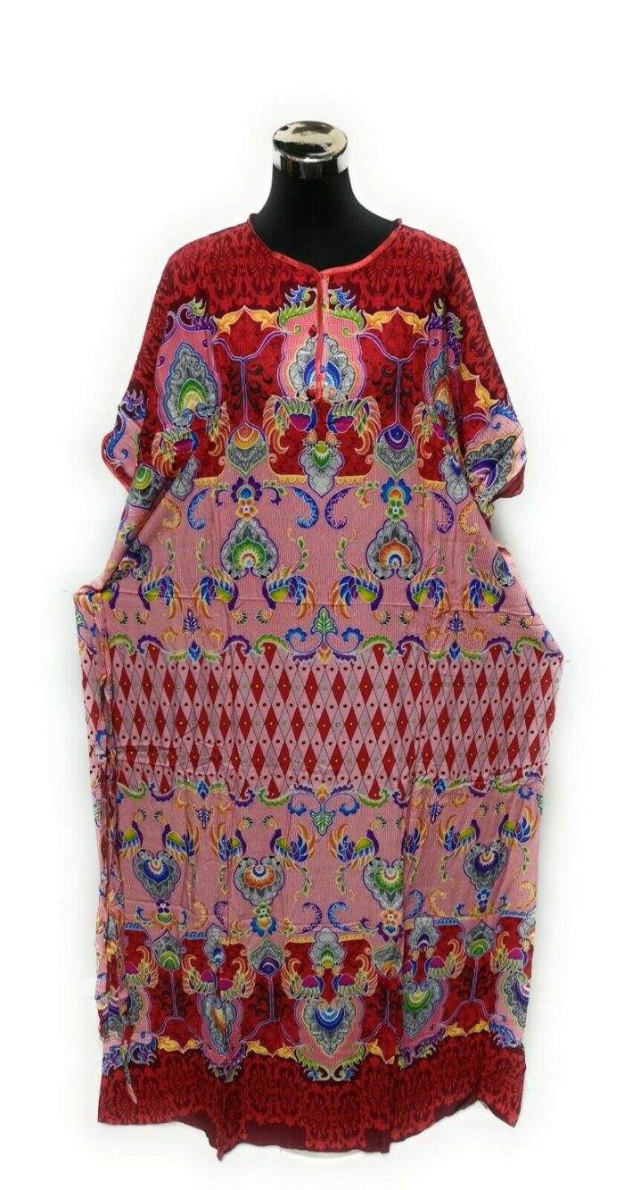 Indo6589 Loose Free Fit Indonesian Kaftan Tunic Holiday Dress Beach Cover Up Dubai Abaya (4)